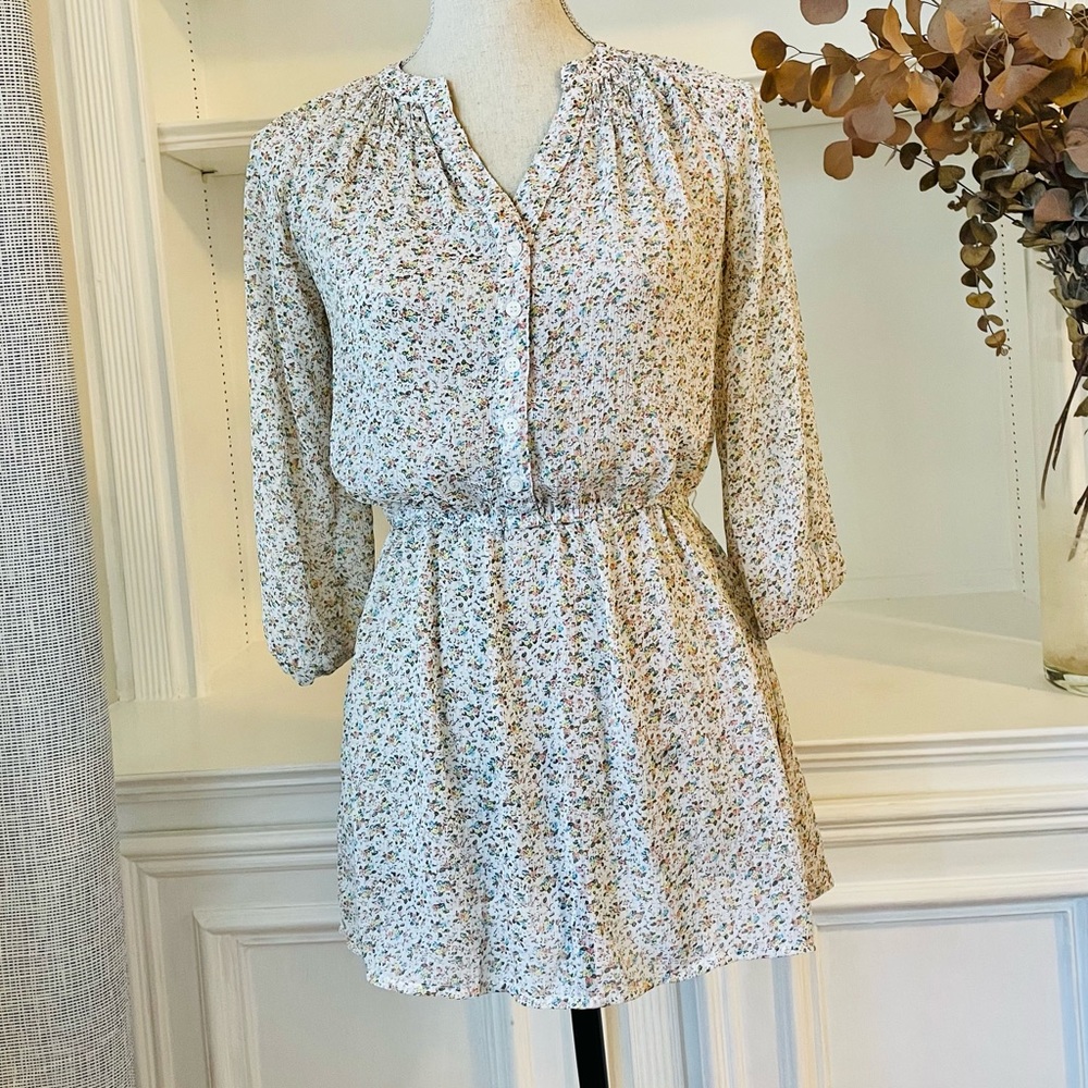 Massimo Peplum 3/4 Sleeve Floral Top size XS